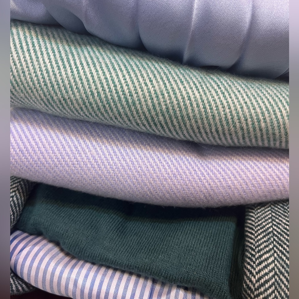 J.Crew Green Blazer and Blue Pleated Skirt Set